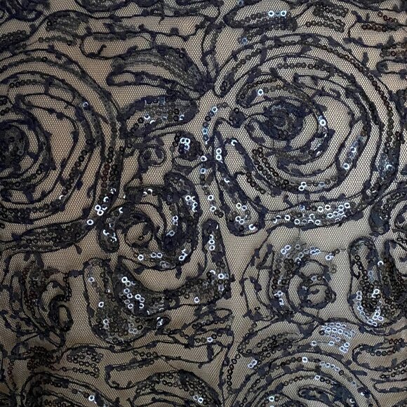 Max Studio Sequin Lace 3D Sleeveless Top Black Coquette Whimsigoth Dark Fairy-M - Picture 3 of 16